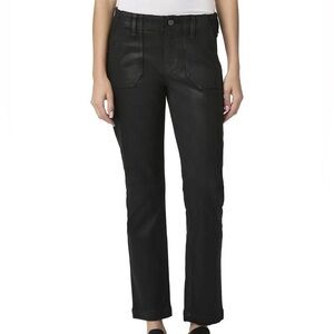 PAIGE Mayslie Black Fog Luxe Coating Straight Leg Jeans EUC